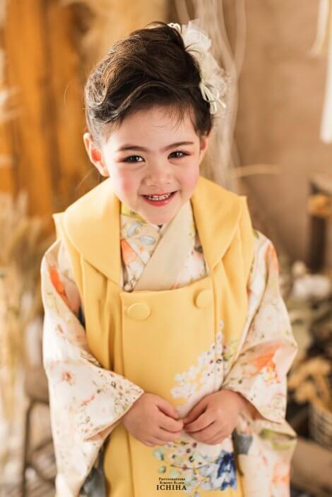 3歳七五三レンタル ローズ マスタードイエロー
