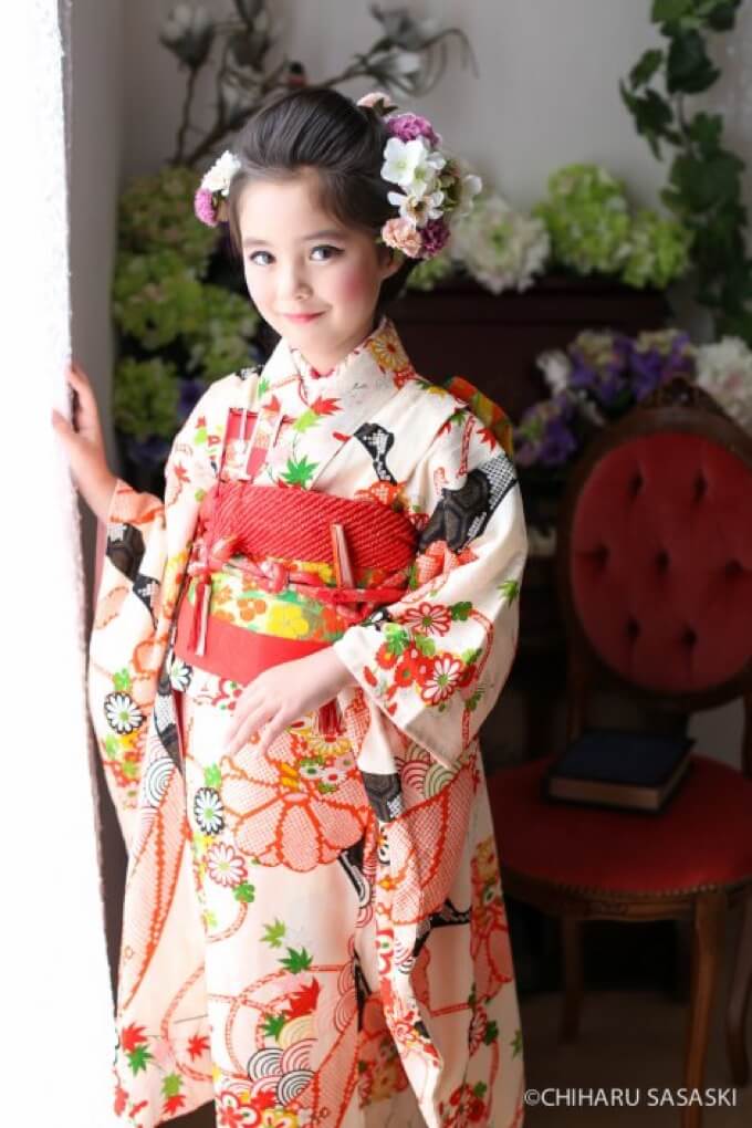 7歳七五三レンタル アンティーク復刻 水蘭