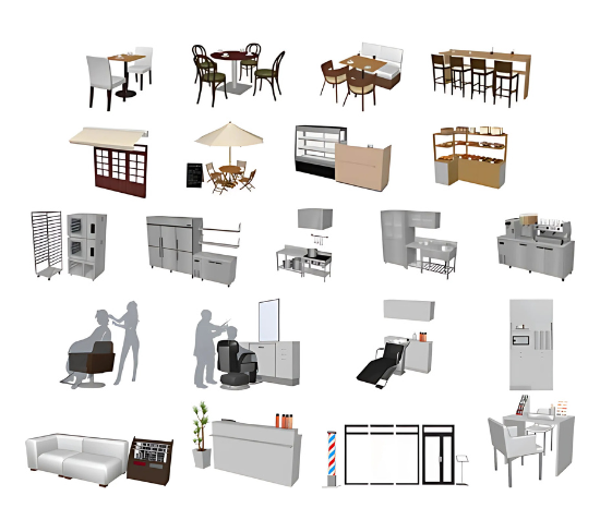 3DインテリアデザイナーNeo10店舗素材セット – メガソフトショップ