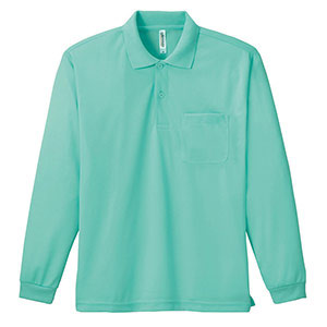 ドライ長袖ポロシャツ ポケット付き 00335－ALP 026 ミント
