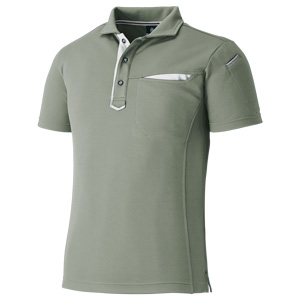 切りポケ半袖ポロ ペン差し 3684－40 グレー| 作業服・作業着