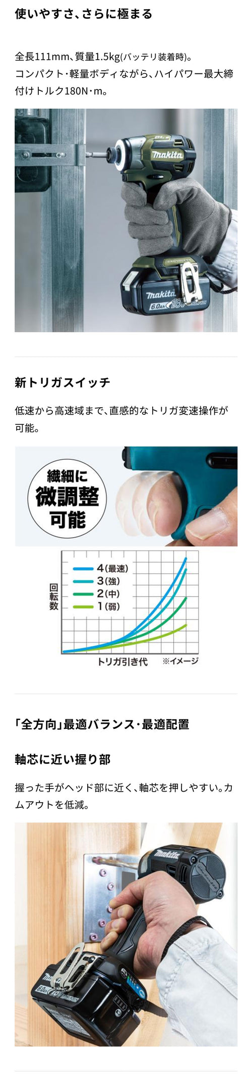 マキタ 充電式インパクトドライバ【TD173DZ】本体のみ バッテリ・充電
