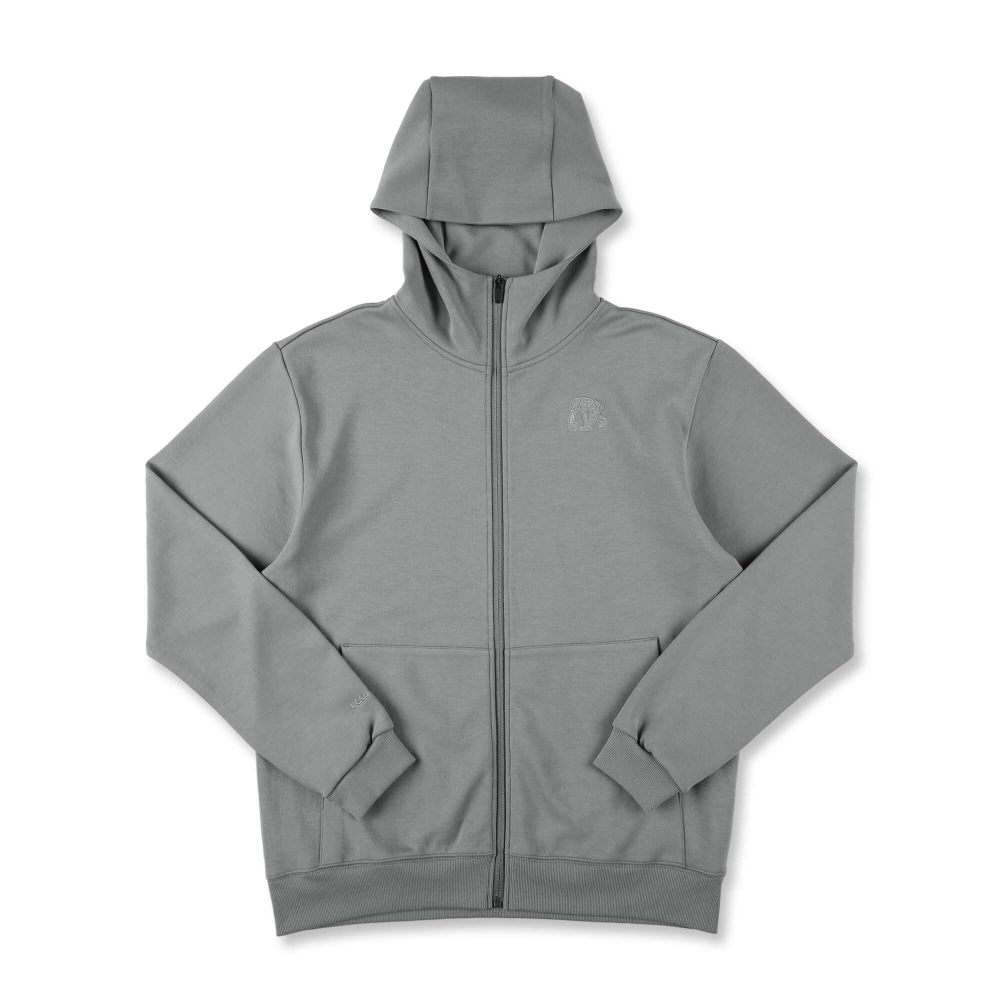 ダブルフェイス スウェット シェニールパッチ ZIPアップパーカ