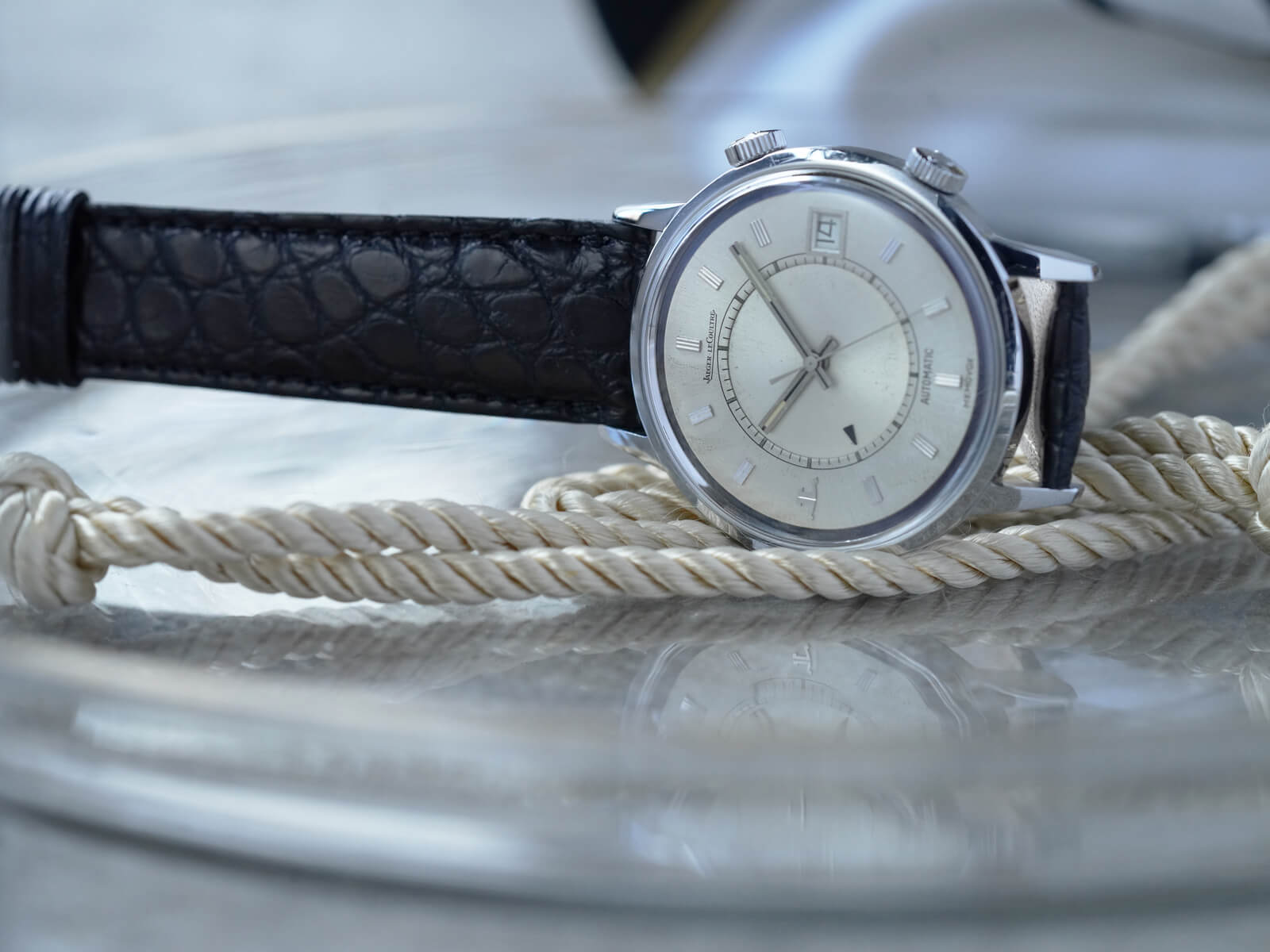 ジャガールクルト/メモボックスデイト/シルバーダイヤル/Jaeger