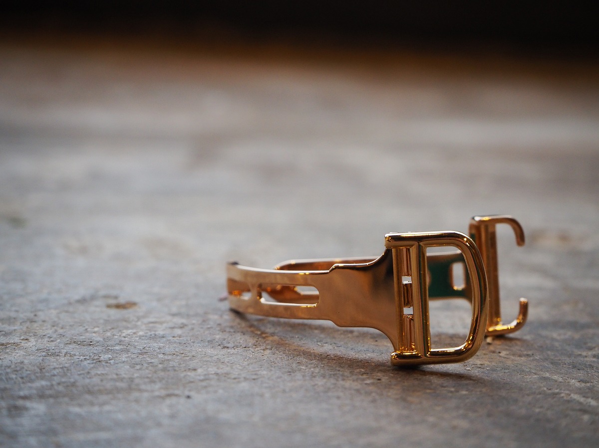 カルティエ/可動式Dバックル16mm/18KYG金無垢/90s/Cartier/Deployant