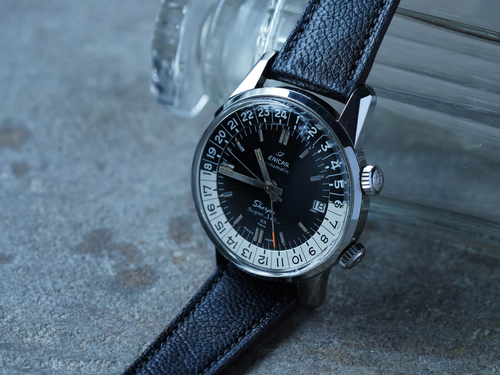 エニカ/シェルパスーパージェット33/ミラーダイヤル/GMTベゼル/ENICAR