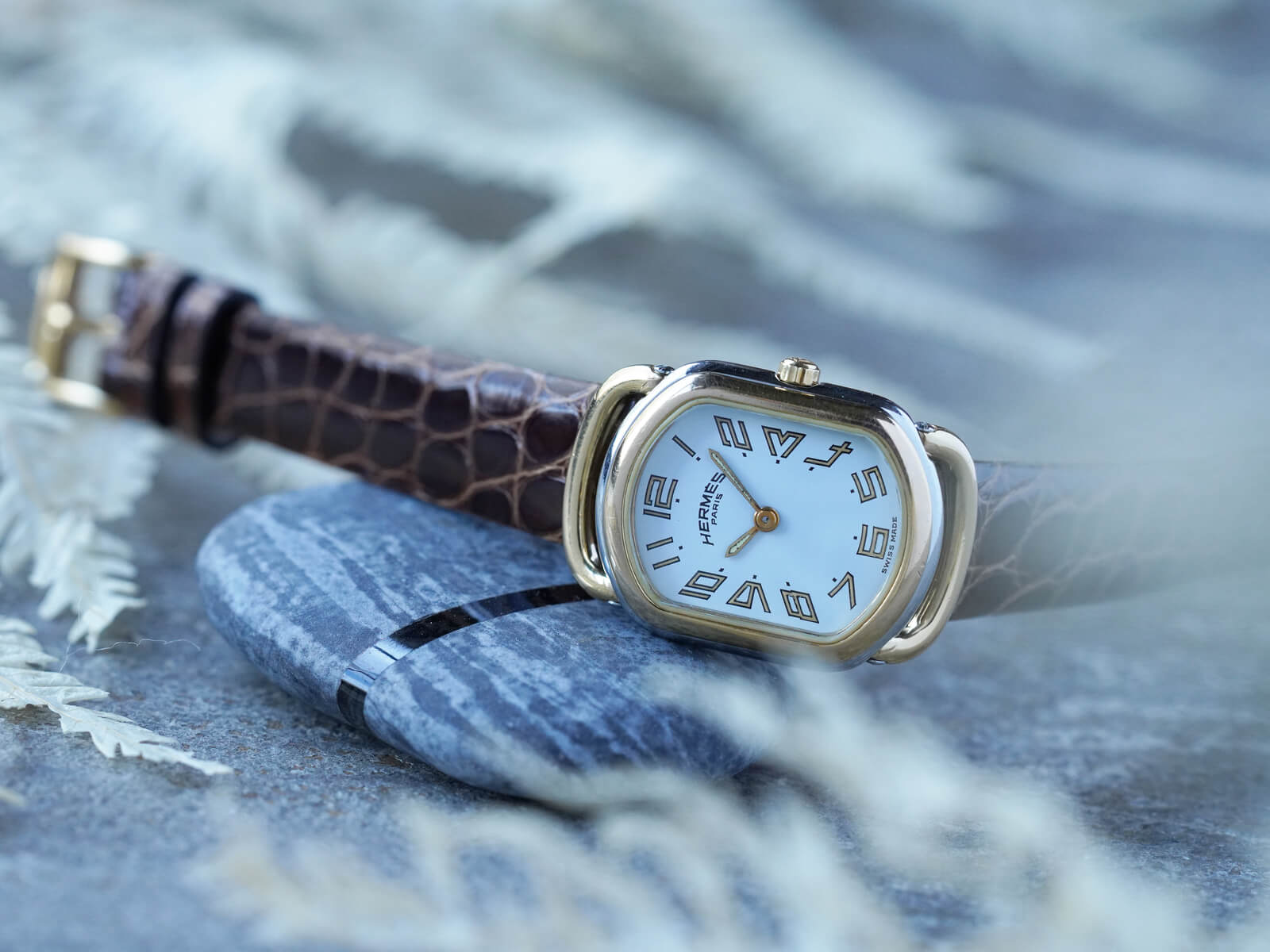 エルメス/ラリーウォッチ/アラビアホワイトダイヤル/Hermes/Rallye