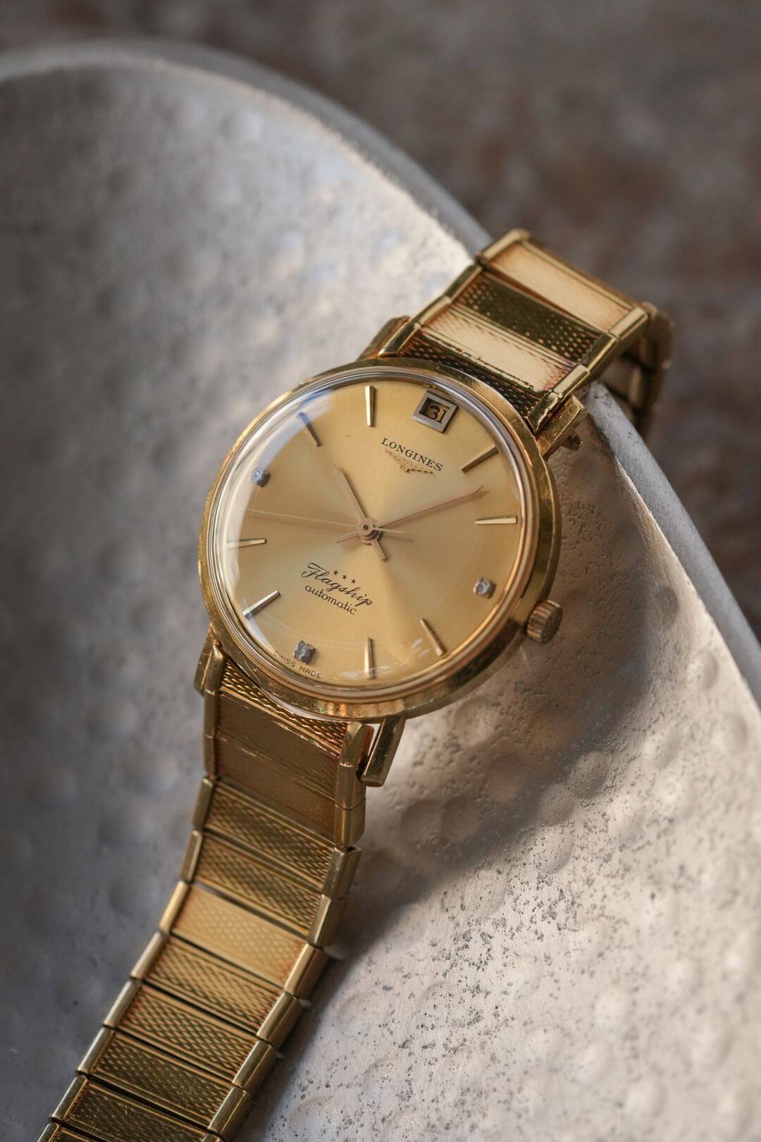 ロンジン/フラッグシップ/ラウンドケース/ゴールドダイヤル/3P