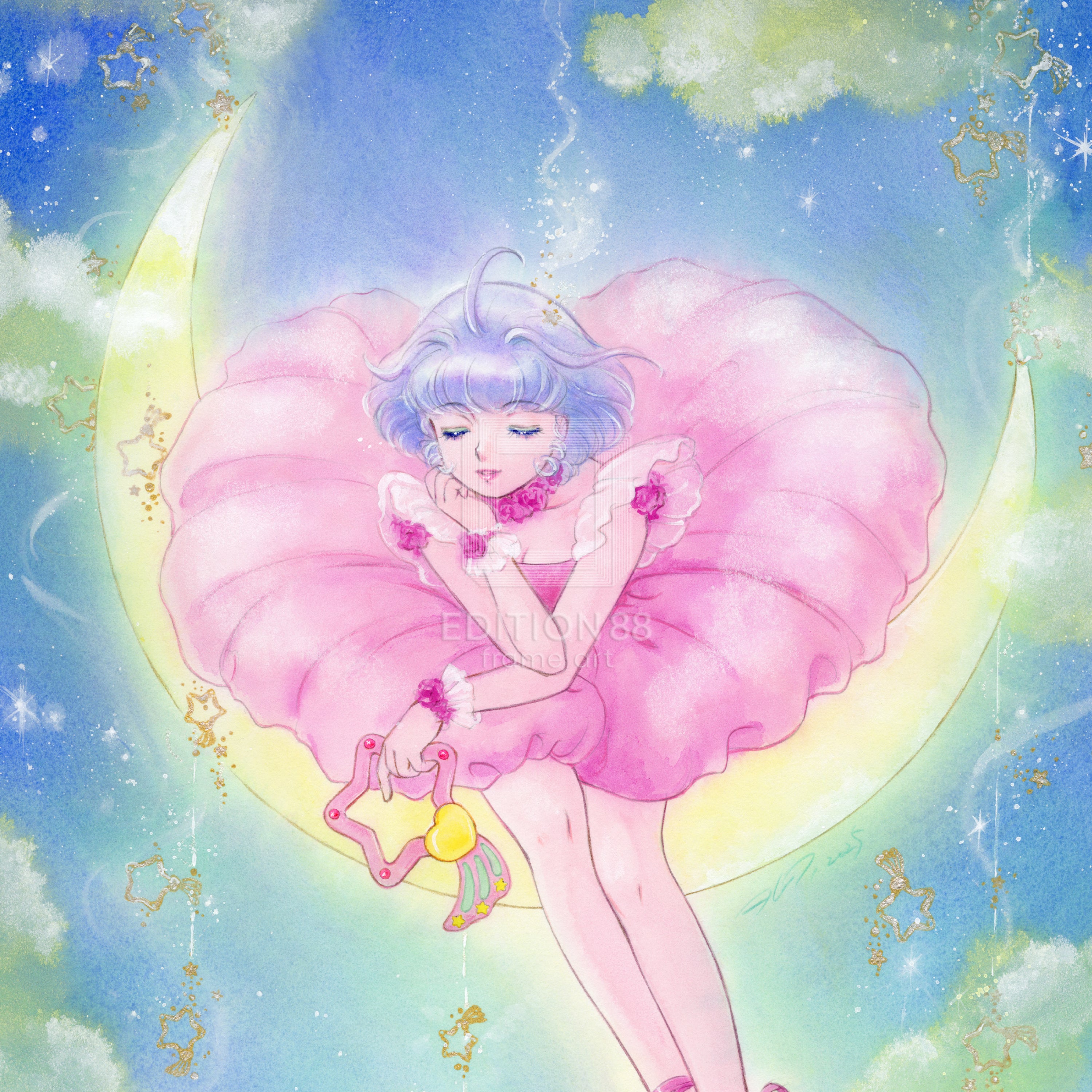 魔法の天使クリィミーマミ」88グラフ 星降る月夜 /高田明美（直筆