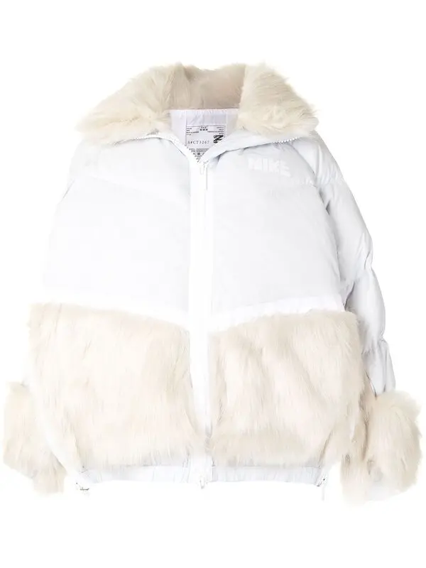 Nike X Sacai Puffer Jacket In White - 20% Off | Editorialist