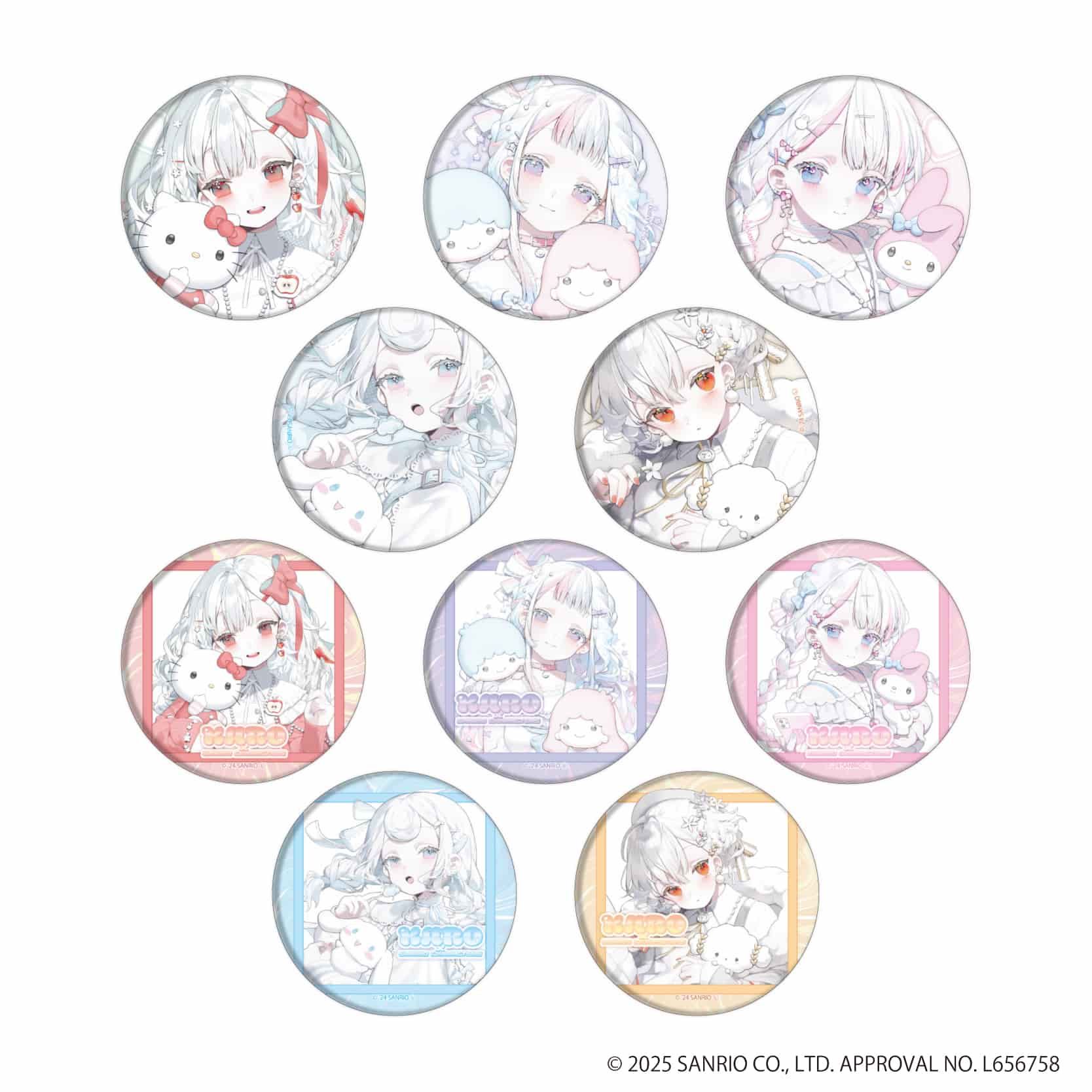 缶バッジ「夏炉×サンリオキャラクターズ」01/コンプリートBOX(全10種