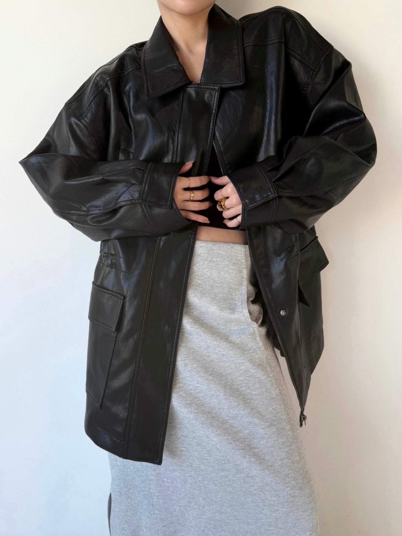 WAIST DRAWSTRING LEATHER JACKET | efu(エフ)official通販サイト