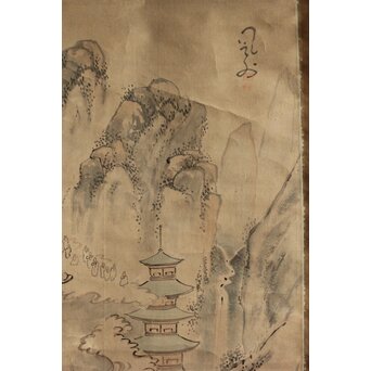 風外本高 禅画 五百羅漢図 紙本掛軸 Z562｜骨董店 のびる 古美術 骨董