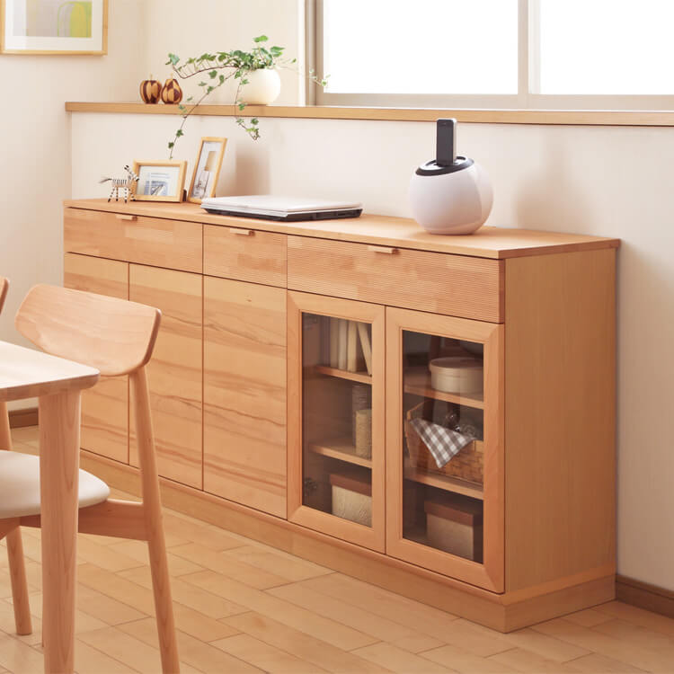 キャビネット 幅105cm QD3506 ピュアビーチ 通販 | 【公式】カリモク