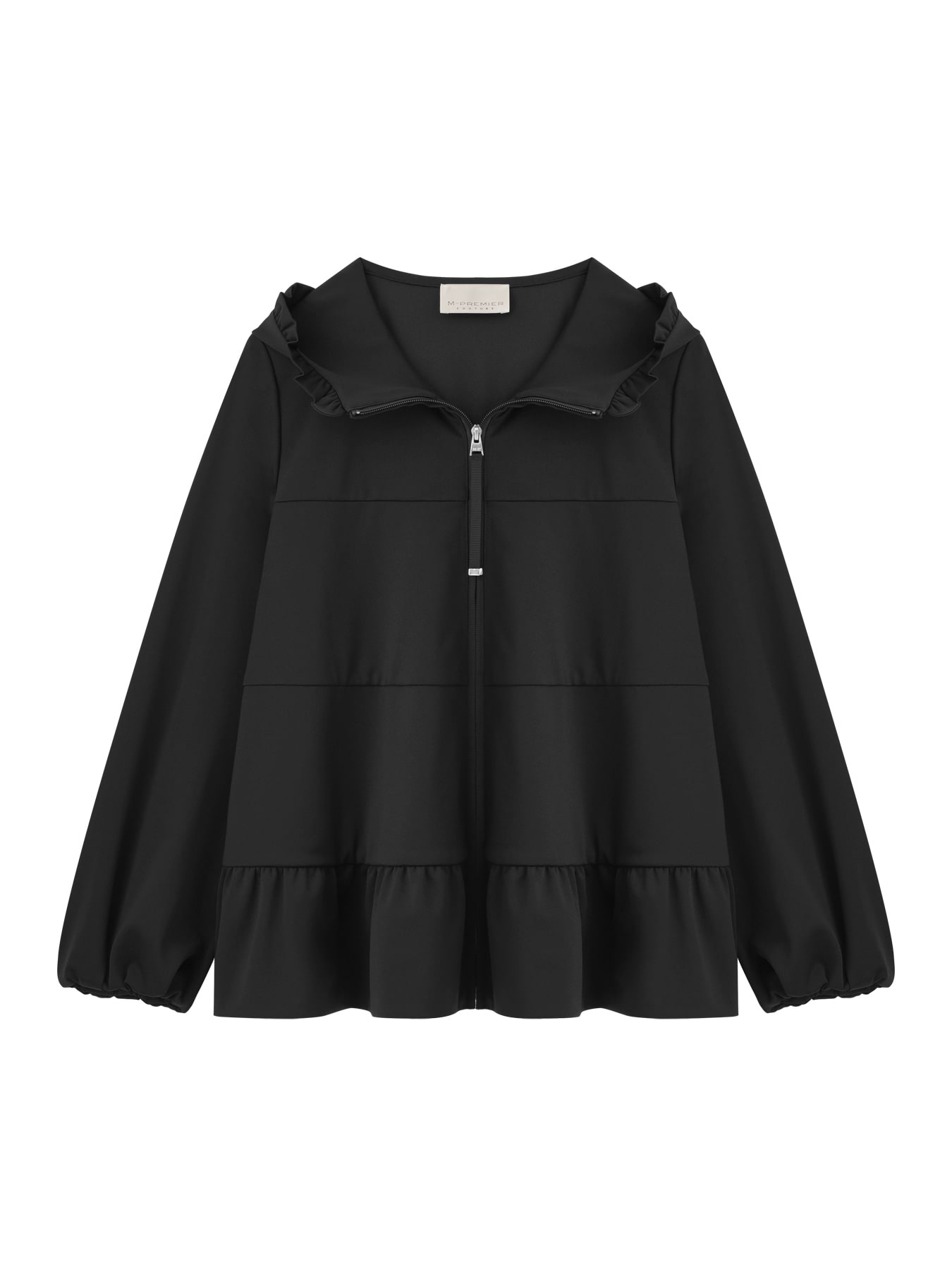 フリルデザインジップアップパーカー: M-PREMIER公式通販｜m-i-d e