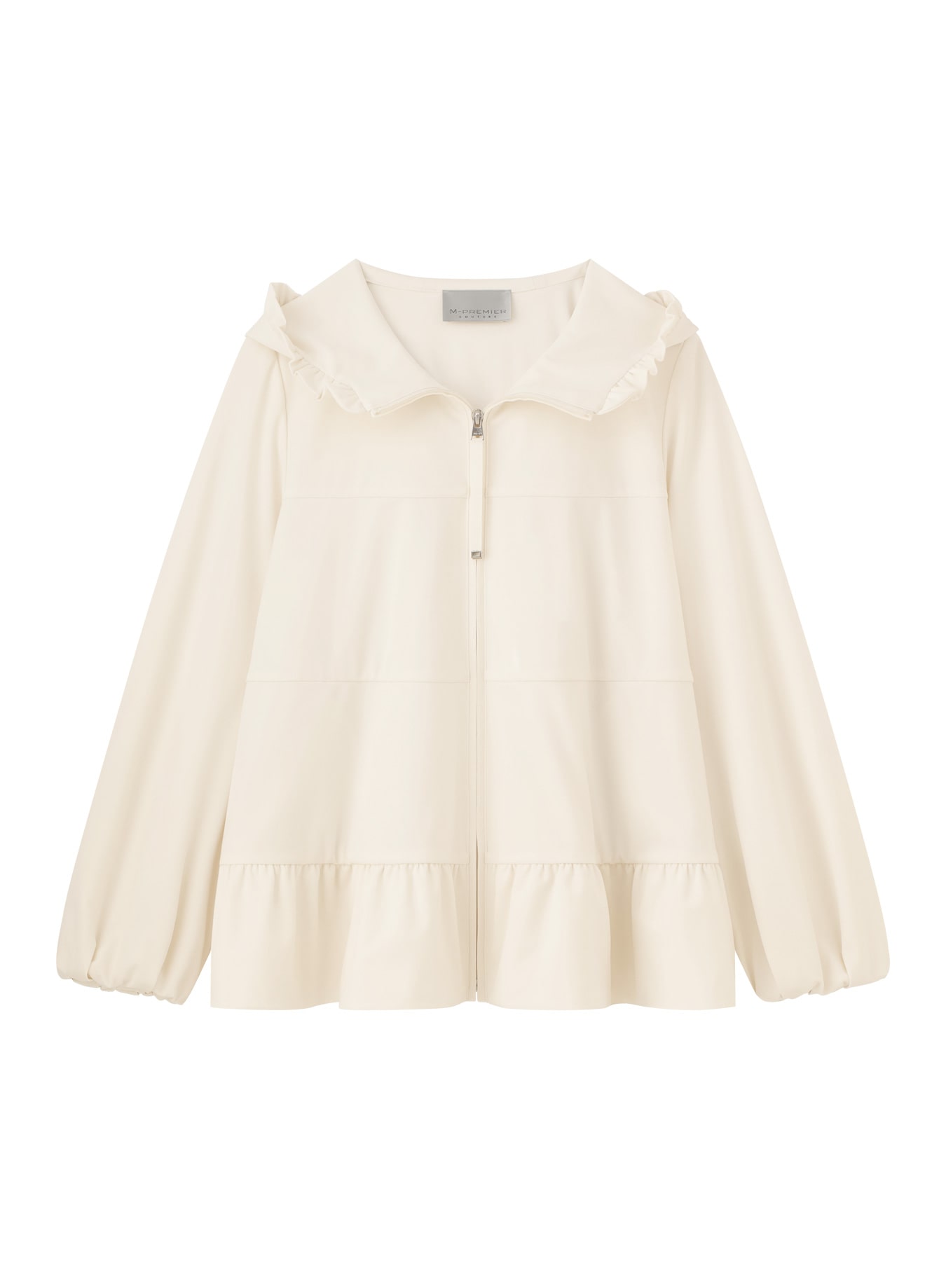 フリルデザインジップアップパーカー: M-PREMIER公式通販｜m-i-d e