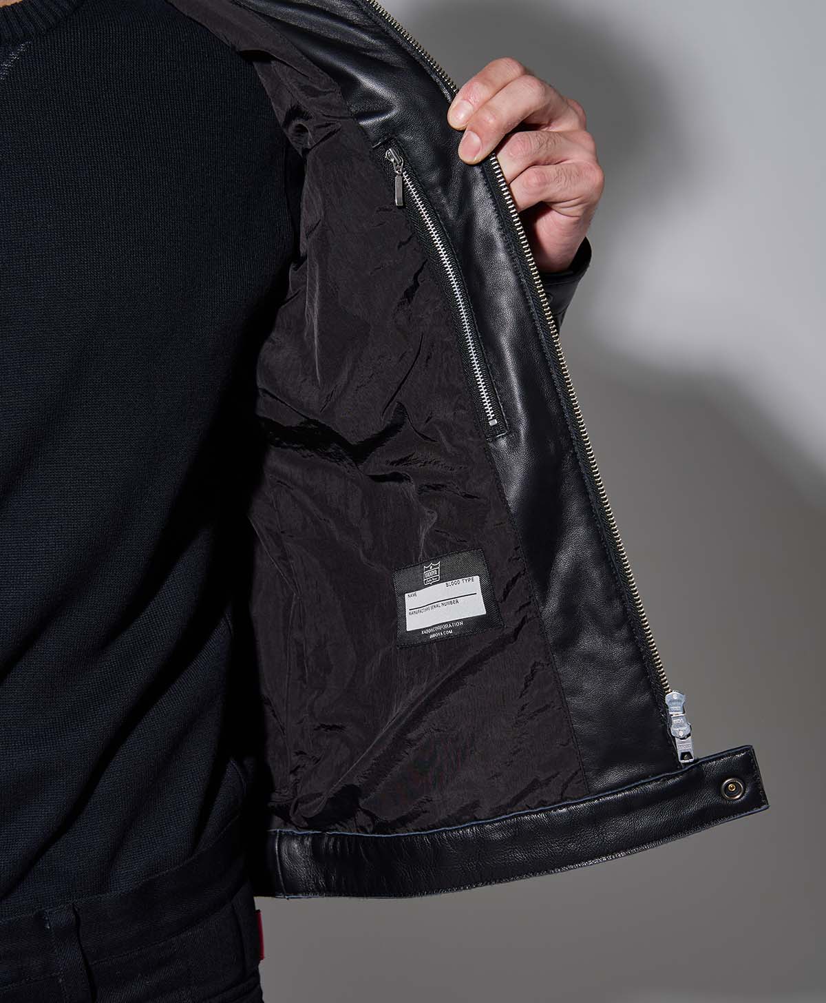 Leather Tracker Jacket / Black