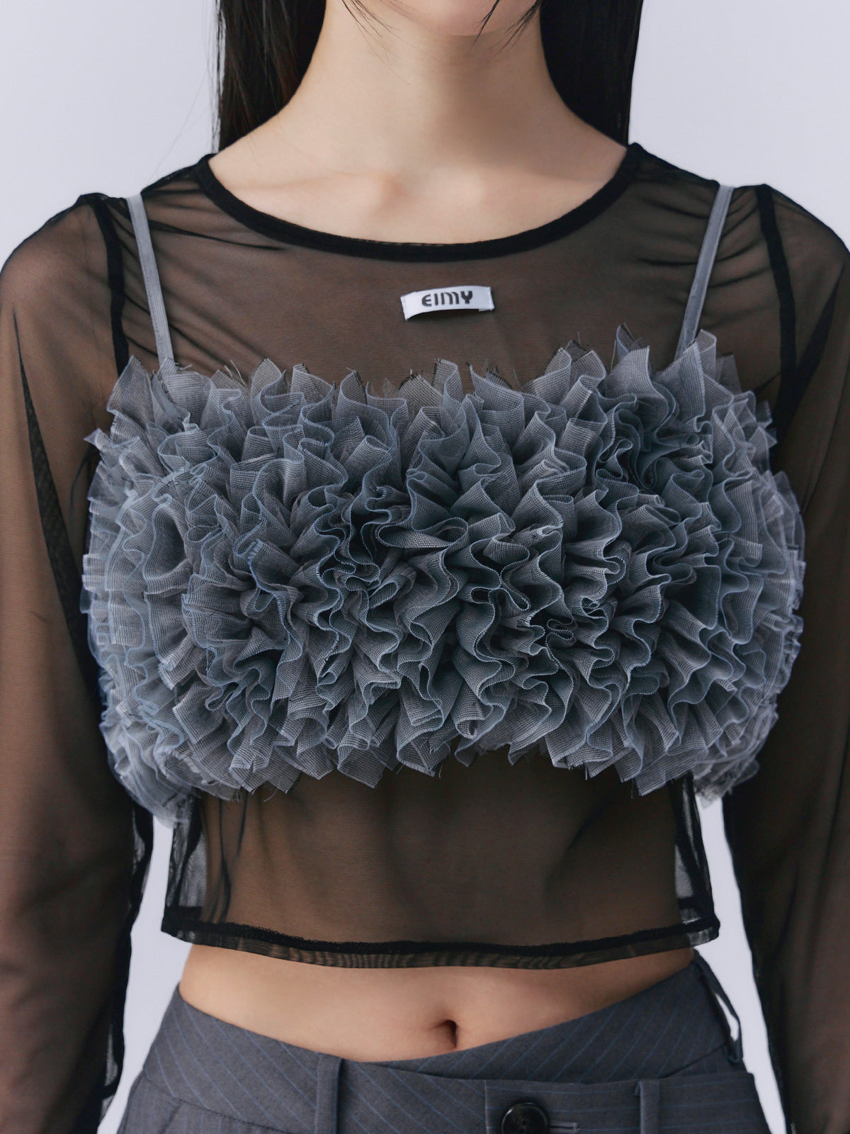 チュールフリルベアトップ