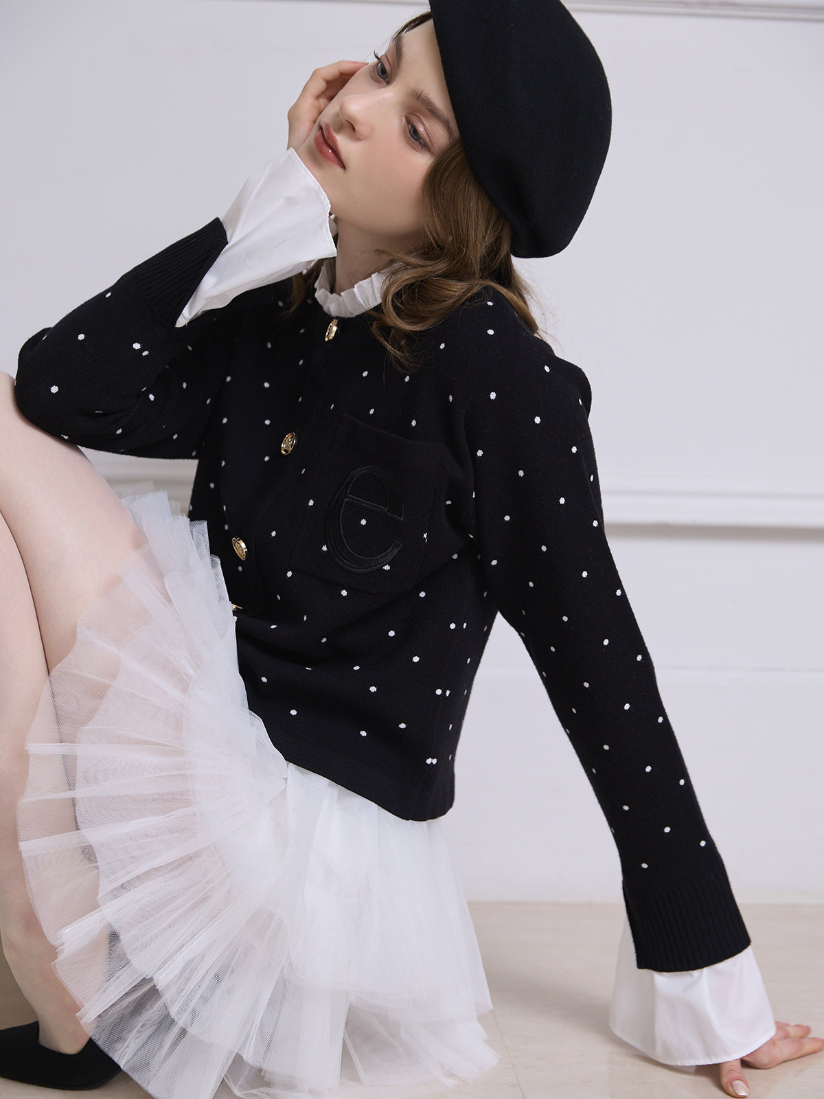 1.14 New Color】Attached collar カーディガン