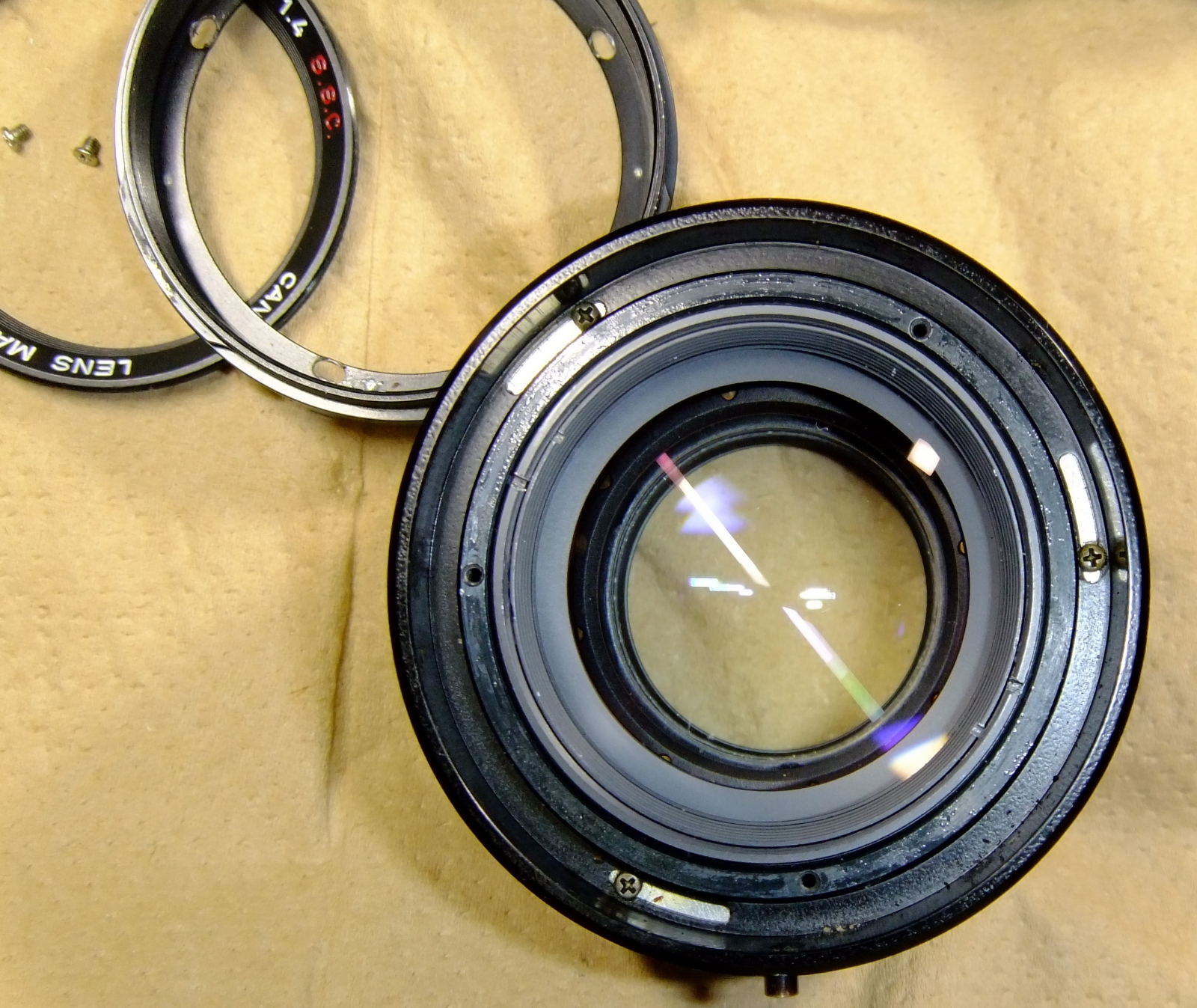 CANON LENS FD50mm F1.4 ジャンクレンズ分解修理: ねこの空中散歩