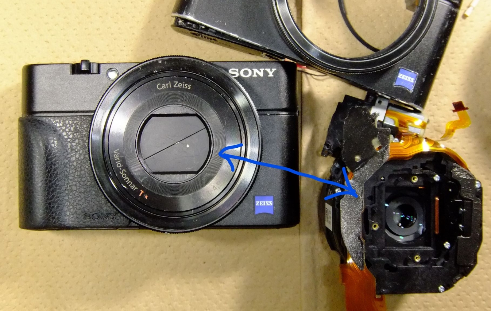 SONY Cyber-shot DSC-RX100 ジャンクカメラ分解修理 (使えるようにして