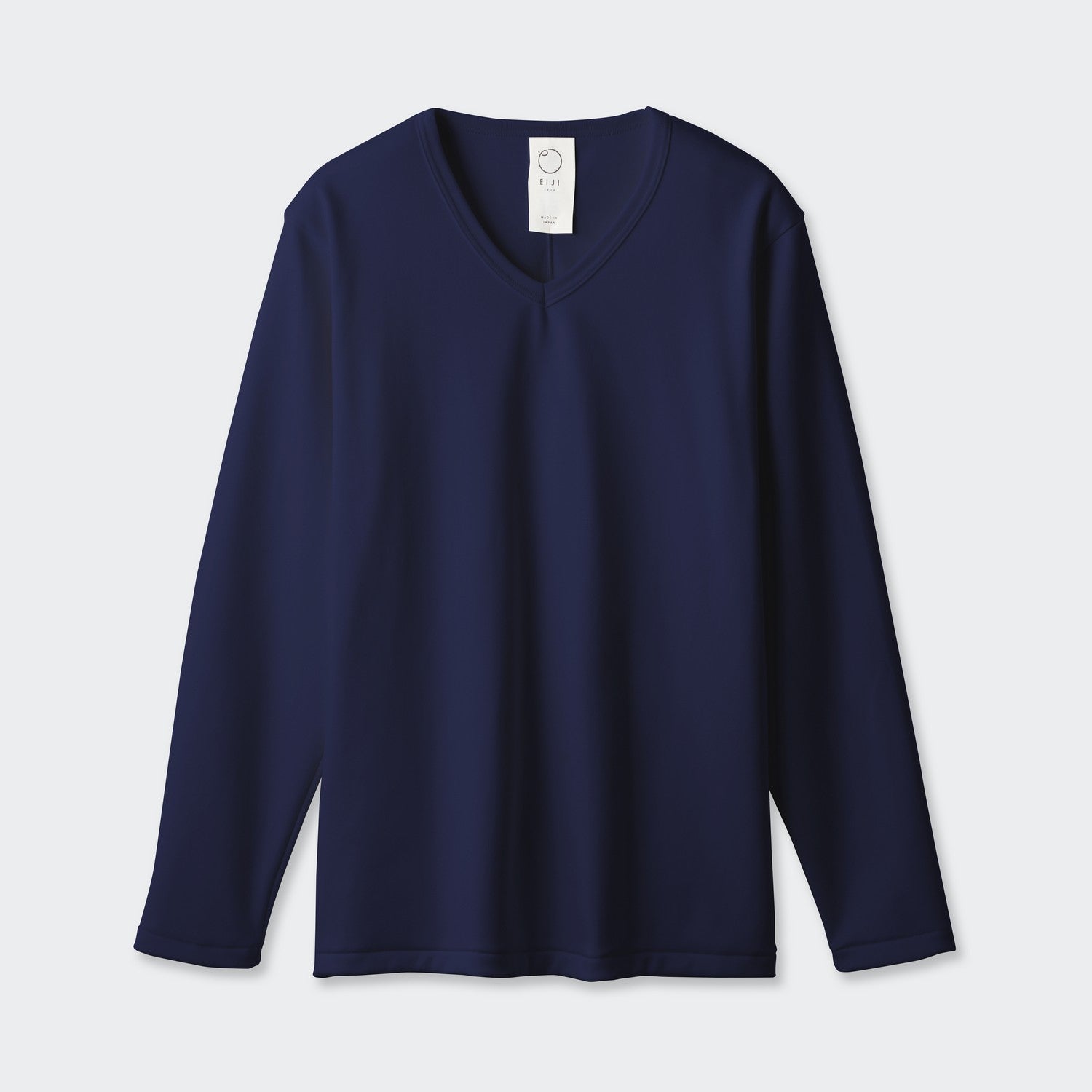 MENS ヘビー 長袖 VネックTシャツ NAVY | 高級無地Tシャツ専門店