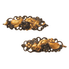 古金工 葡萄栗鼠図目貫 特別保存刀装具 ｜日本刀販売は永楽堂