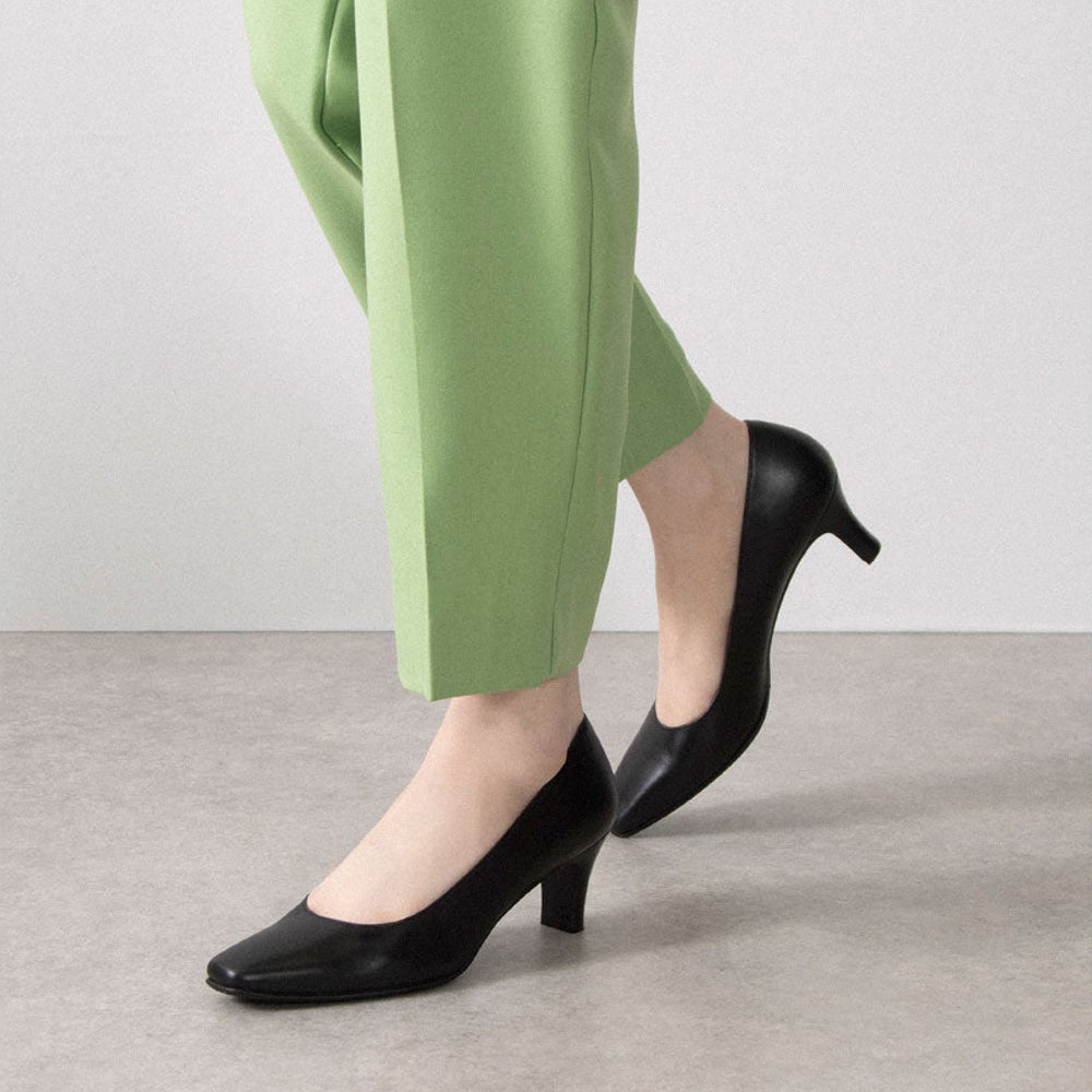 EIZO black ブラックパンプス/すっきりスクエア6cm 【N1603】 – EIZO