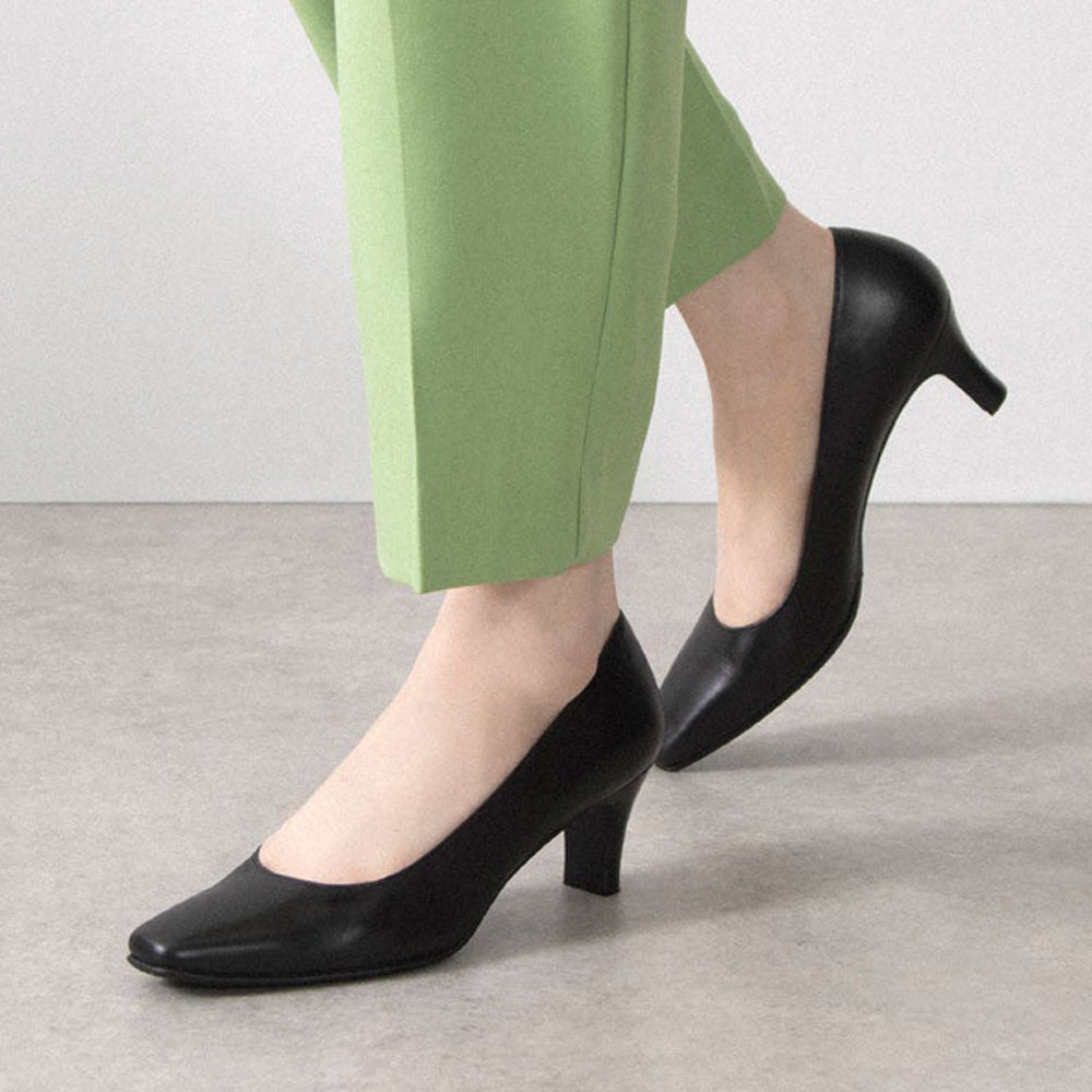 EIZO black ブラックパンプス/すっきりスクエア6cm 【N1603】 – EIZO