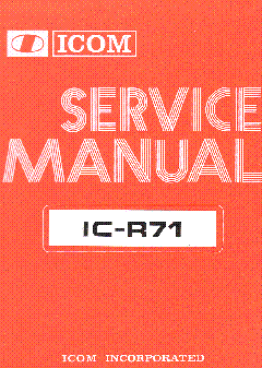 ICOM IC-R71 SERVICE MANUAL Service Manual download, schematics