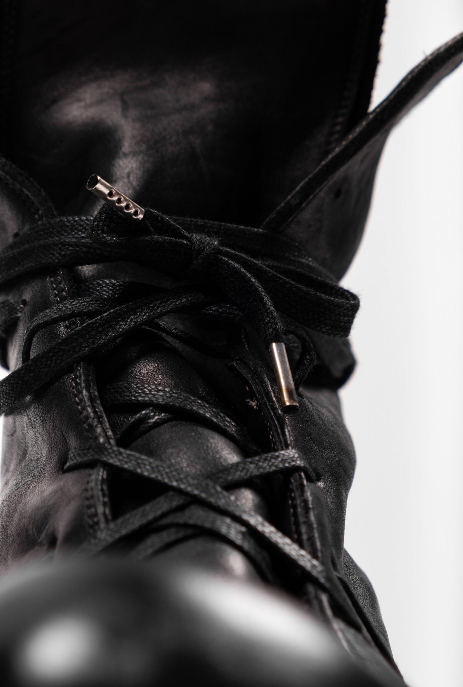 Boris Bidjan Saberi BOOT2 Black Full Grain Horse Leather Combat