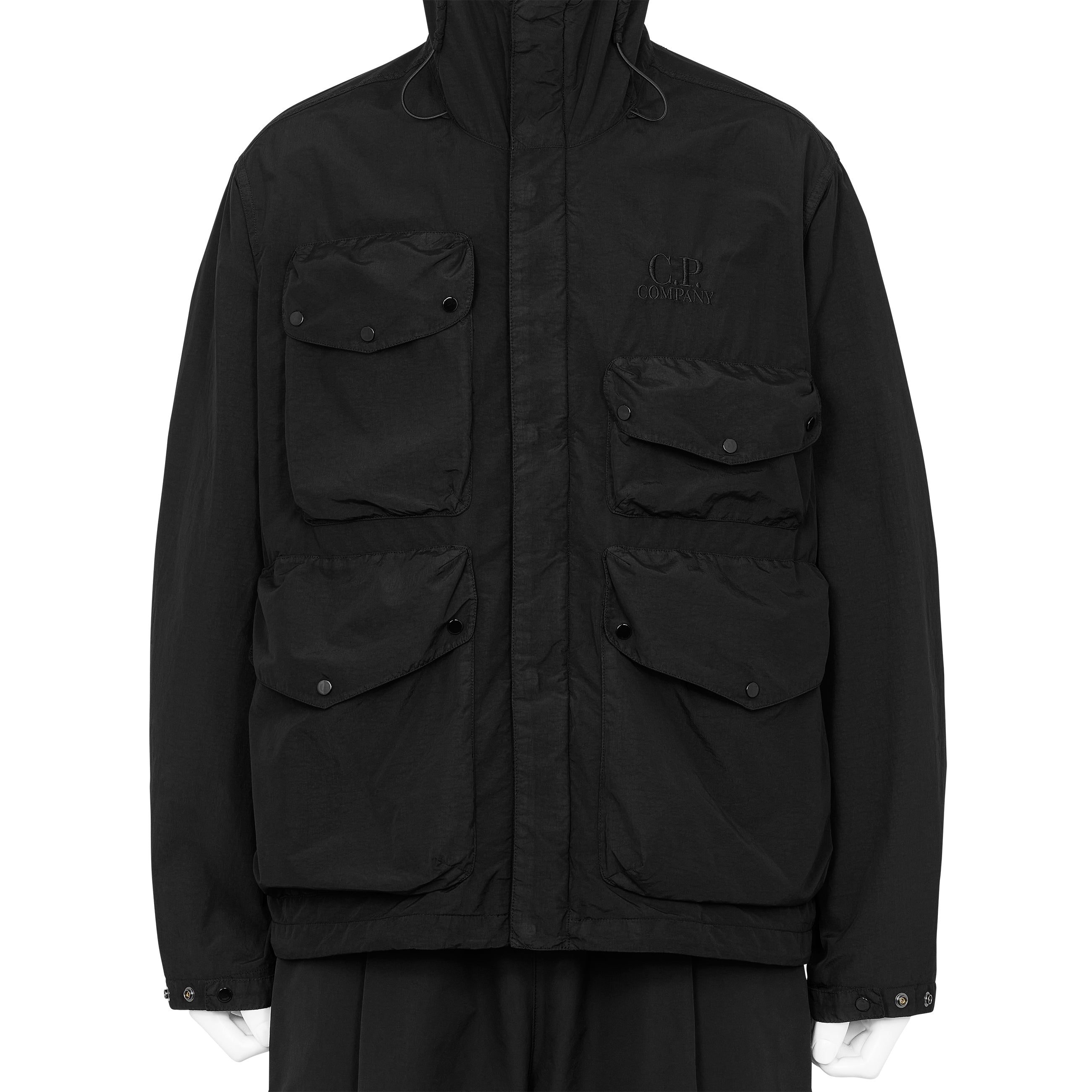 FLATT NYLON GOGGLE JACKET BLACK - C.P. COMPANY(シーピー カンパニー