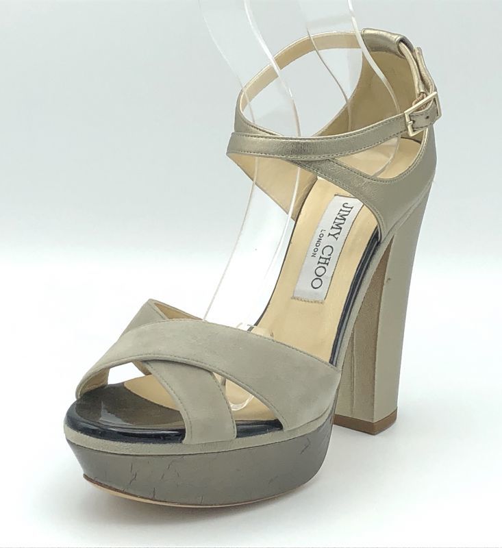 JIMMY CHOO(ジミーチュウ)グレースエード×シャンパンゴールドアンクル