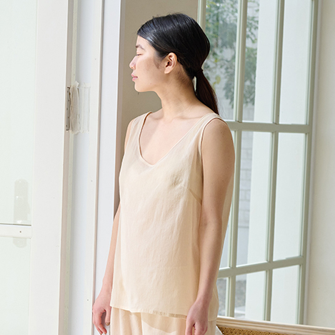 PRISTINE(プリスティン)｜2way片畦ニットベスト/ホワイト の通販