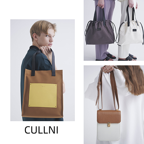 CULLNI(クルニ)｜Square Leather ショルダーバッグ/マッシュルーム の