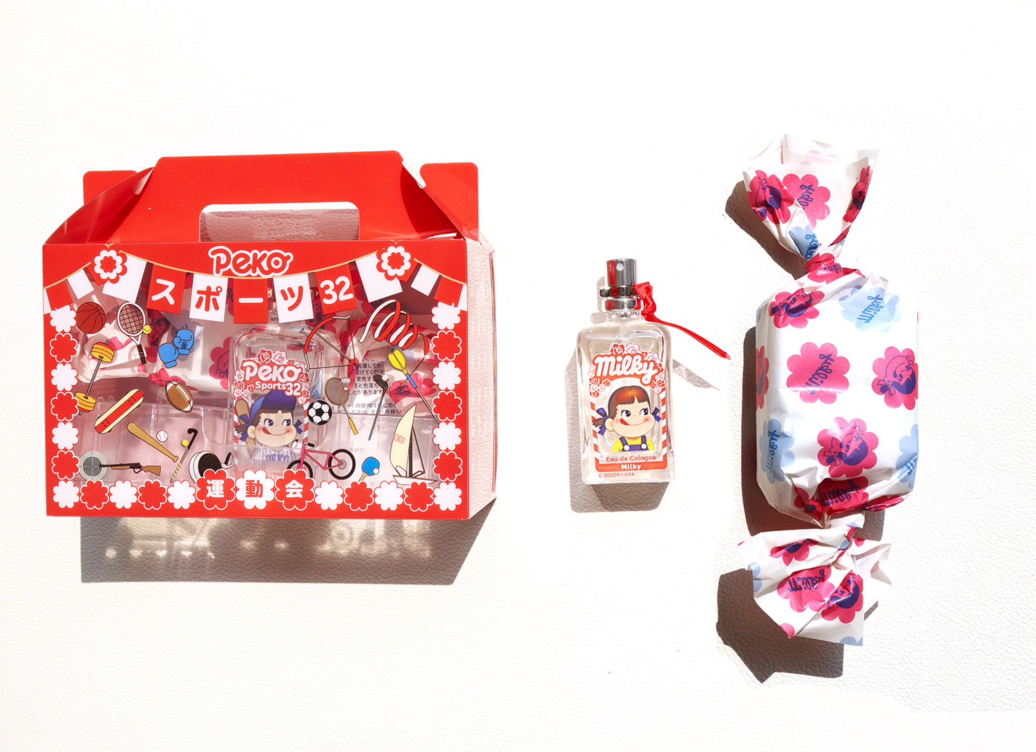 コンプリート必至、全66デザイン!!「アクアシャボン×ペコちゃん運動会