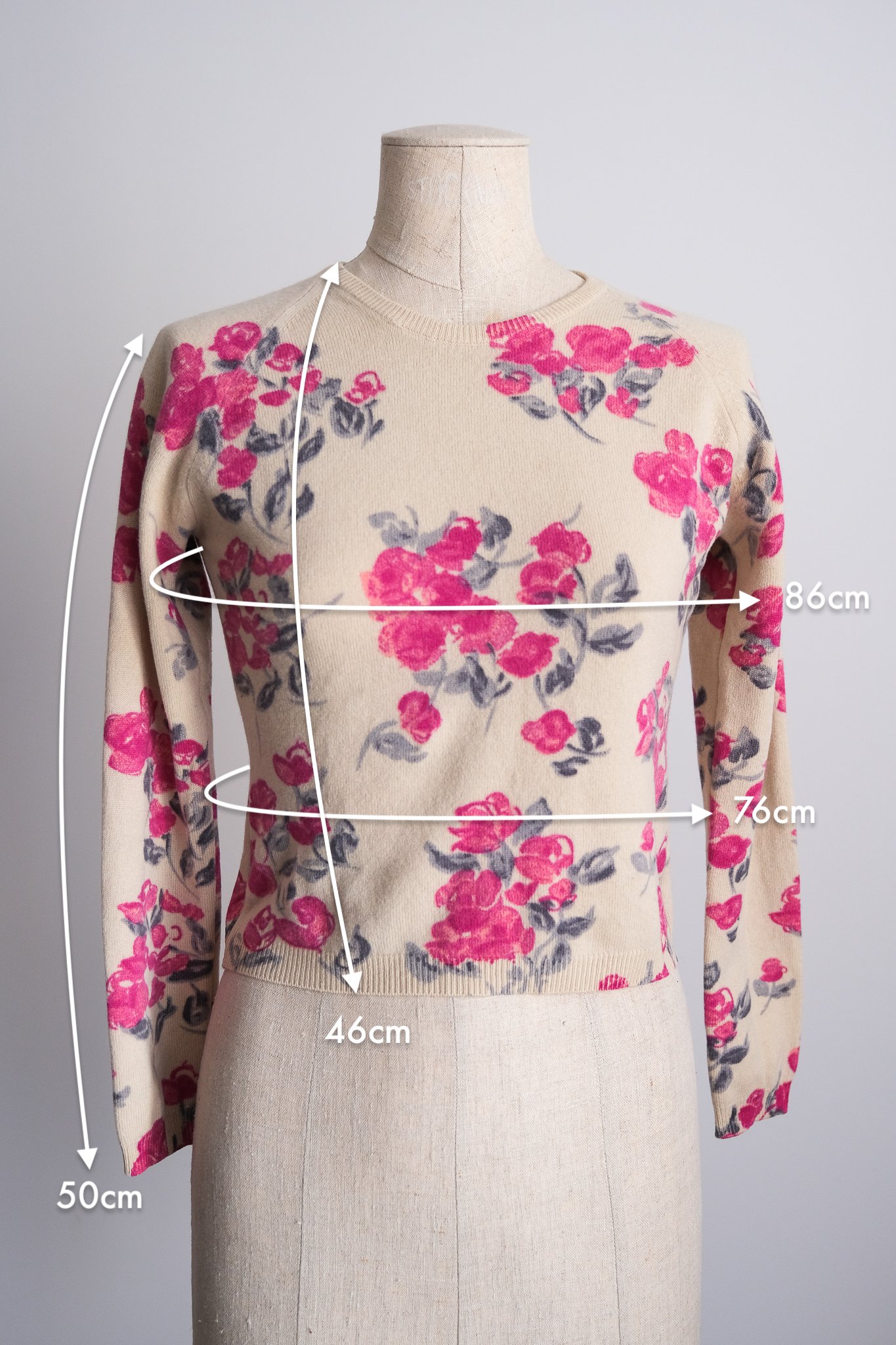 ANNA MOLINARI 1996 Floral Wool Sweater (XS) - Emerieu