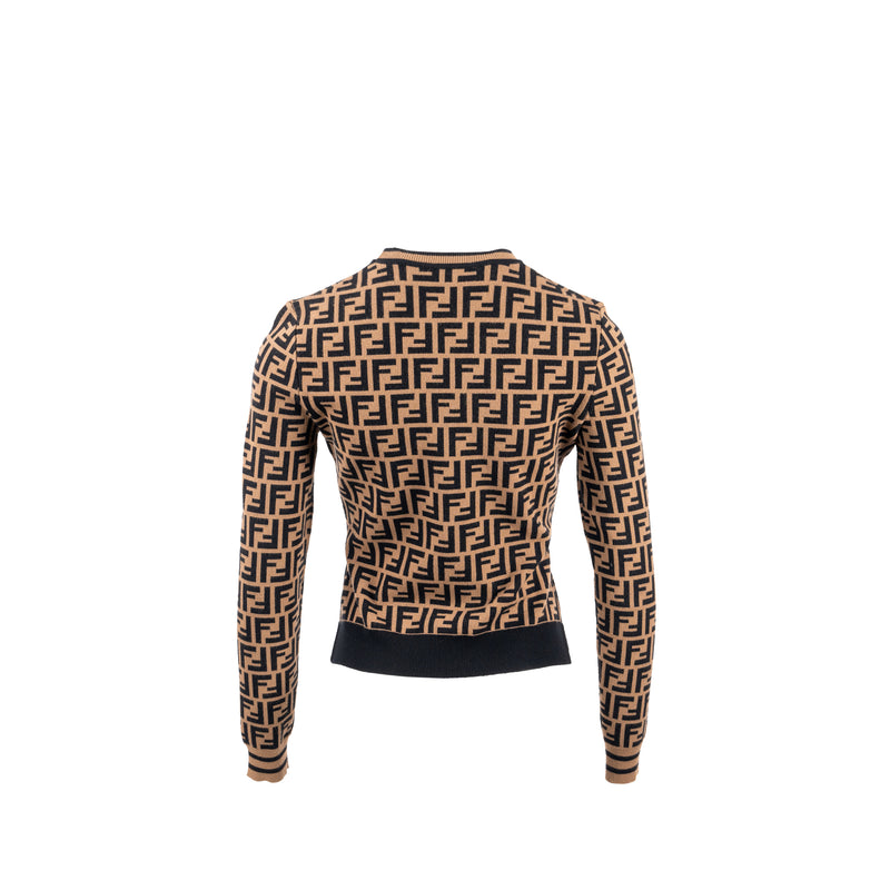 Fendi Size 36 FF Sweater Viscose/Polyester Brown/Black