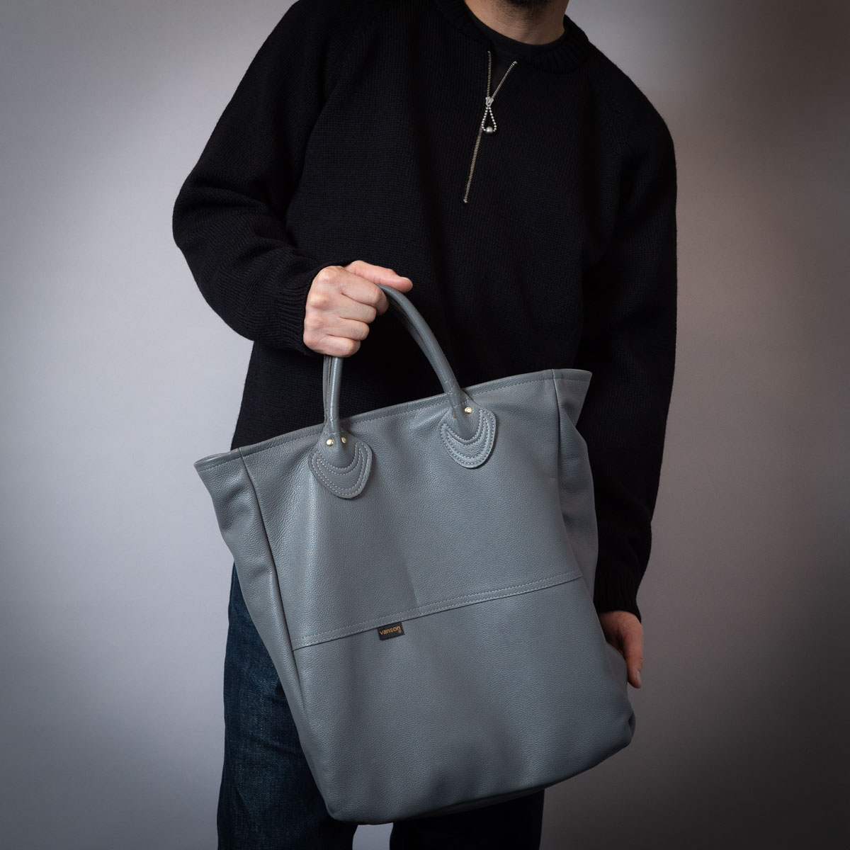 Vanson Special TOTE BAG ブラック スマートフォンポケットライナー付き