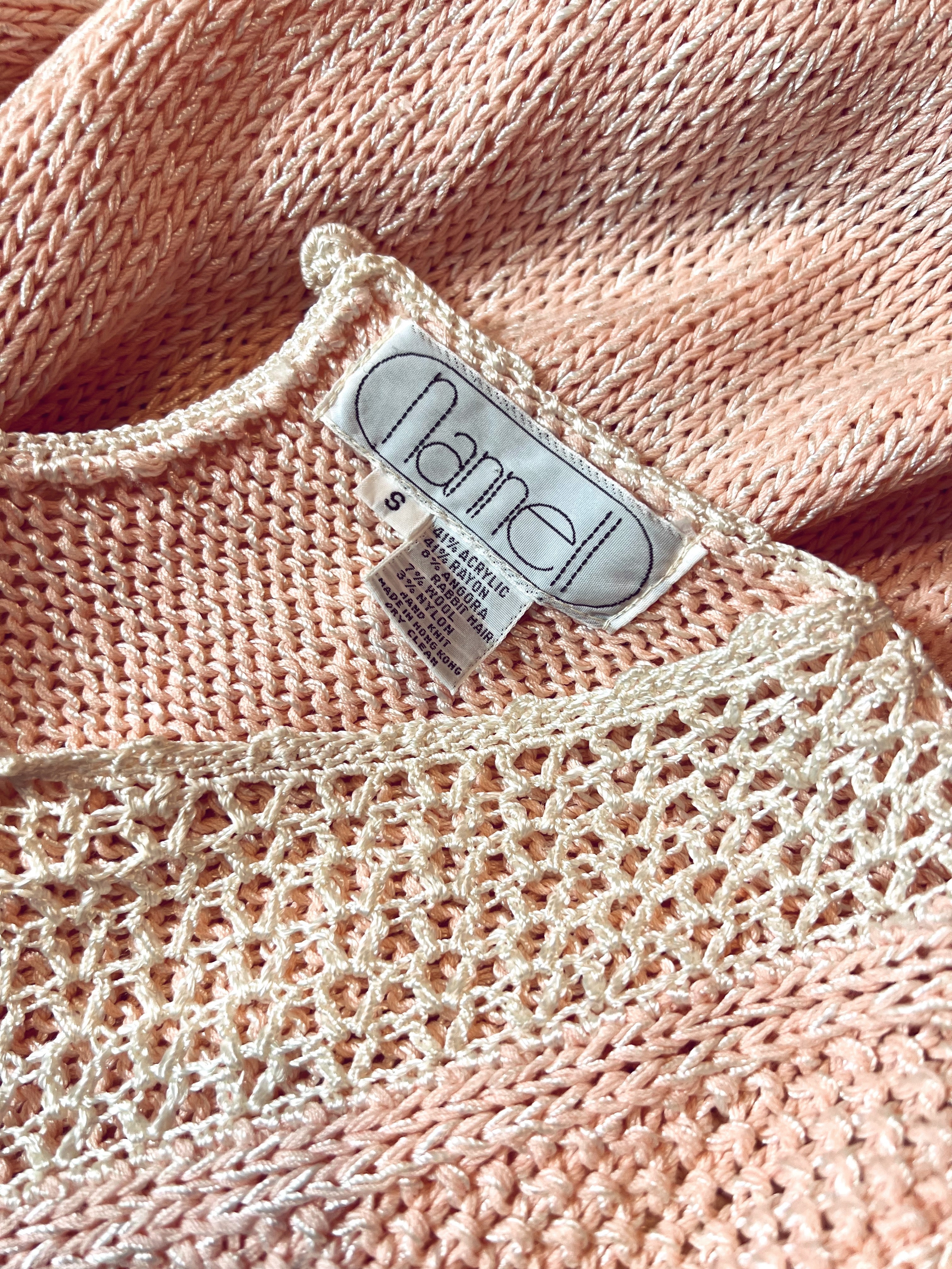 Nannell Soft Puff Sleeve Pink Angora Open Knit Sweater – Empress