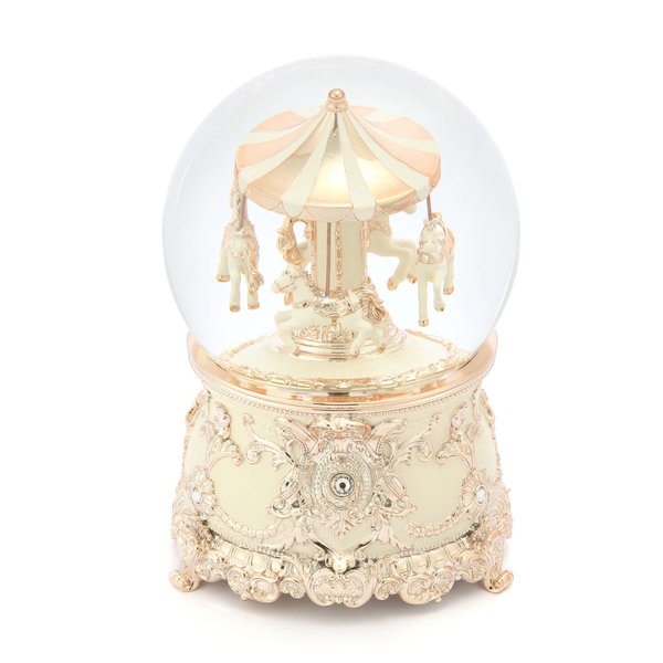 スノードーム ローズゴールド・メリーゴーランド120mm オルゴール