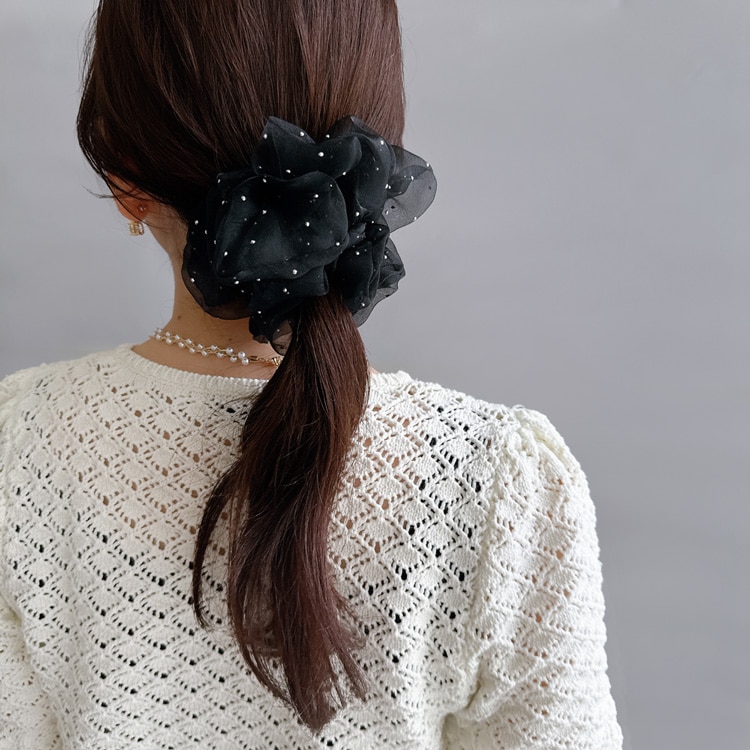 S-648) ブラックシアーシュシュ | ビーズ・パーツなどのハンドメイド