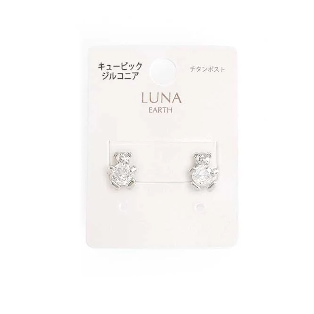 P-777) くまちゃんチタンピアス / キュービックジルコニア | ビーズ