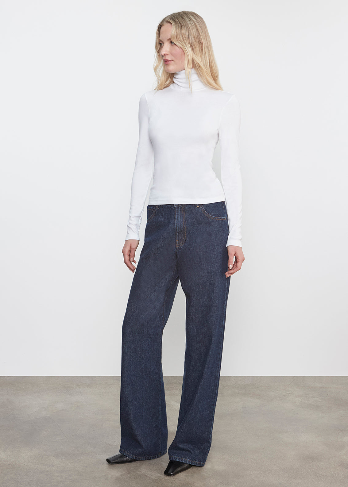 Supima Cotton New Classic L/S Turtleneck | White – Enza Costa