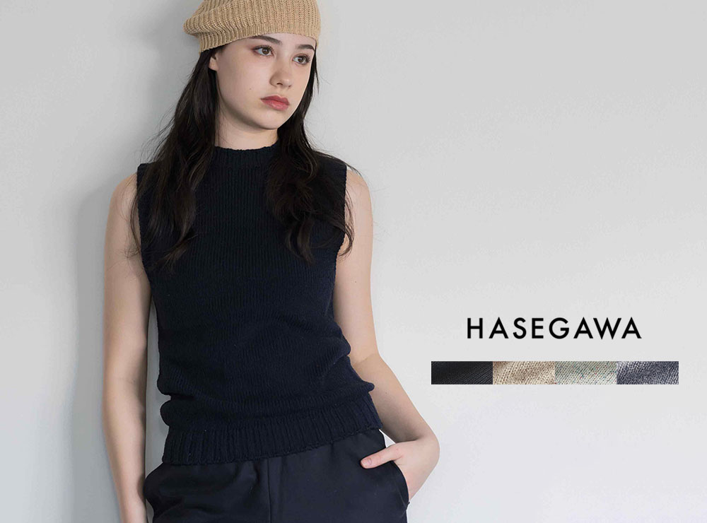 シルク100％ モックネック ノースリーブニット 日本製