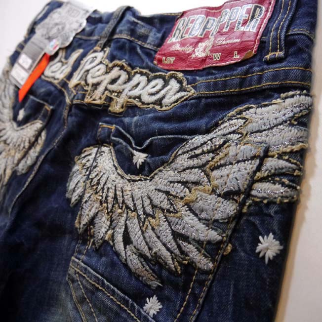 RED PEPPER ウイング刺繍 ストレートジーンズ