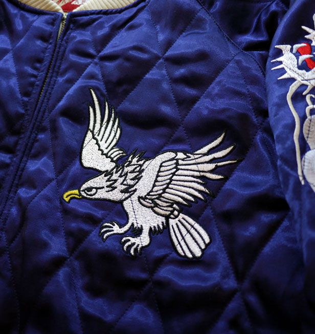 HOUSTON ヒューストン HAWK ( 鷹 ） 刺繍 キルティング スカジャン