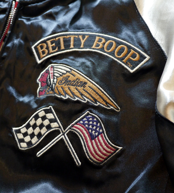 indian motocycle/betty boop(ベティーブープ） リバーシブル刺繍