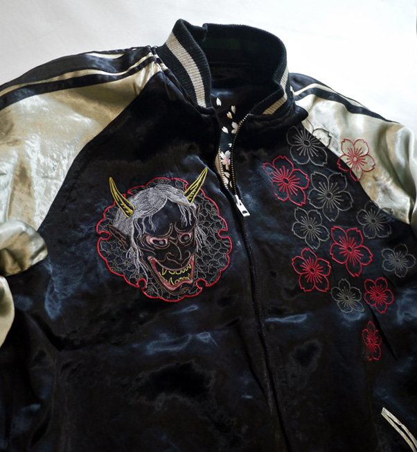 さとり 花魁髑髏 / 般若 リバーシブル刺繍スカジャン