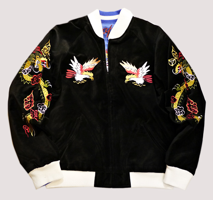 花旅楽団 [ 舞妓と日本地図 ] 別珍／レーヨン リバーシブル 刺繍